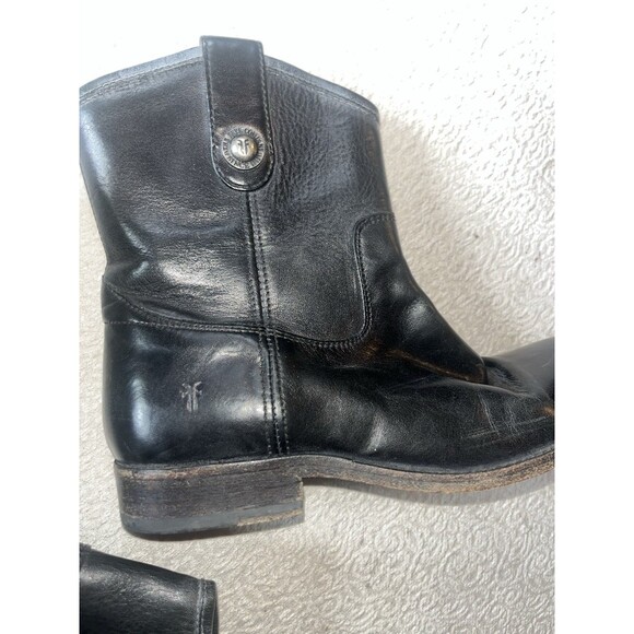 Women’s Frye Melissa Button Short Leather Ankle Booties size 6 Black - Picture 13 of 15